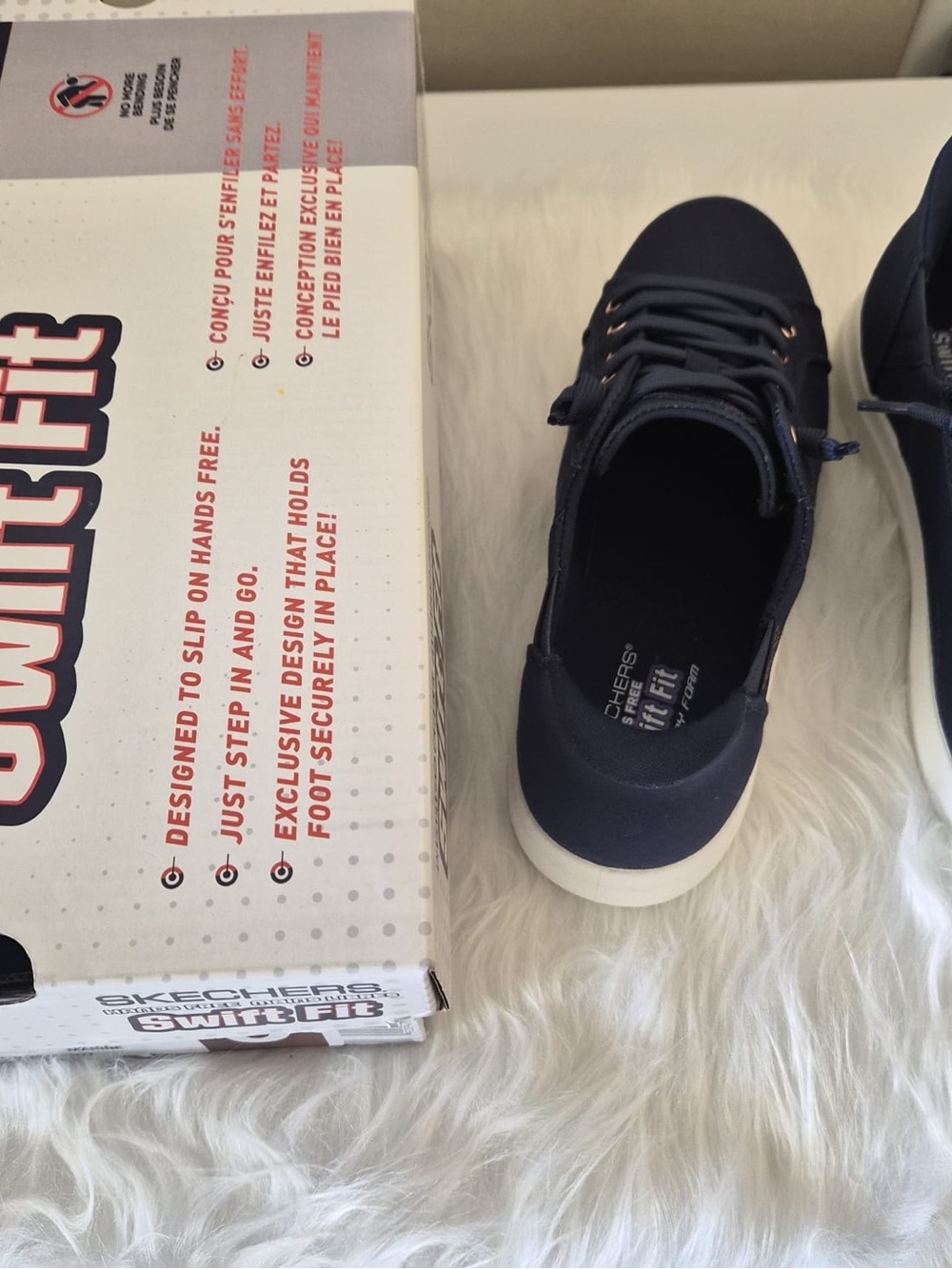 Skechers Women Sneakers, Blue with Rose Gold Eyelets - Size 9 - Picture 5 of 7